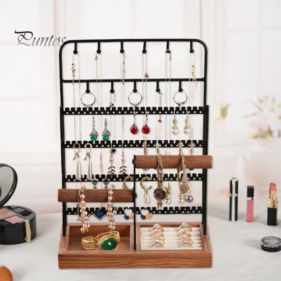 Decorative Jewelry Stand Rack Large Capacity Multi Tiers Stable Base Earrings Rings Necklaces Modern Organizer Bracelets Display Holder Shop Showcase