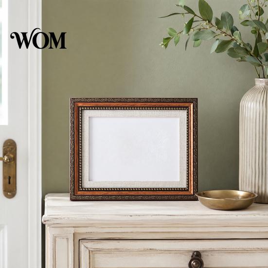 Solid Wood Composite Frame Vintage Photo Frame, Art Mat Picture for Tabletop Display Classic Studio & Wall Mount, Decorative Portrait Photos