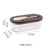 Western Glass Sealed Butter Box with Lid Spatula Rectangular Household Cheese Fresh-keeping Jar Household Cheese Box