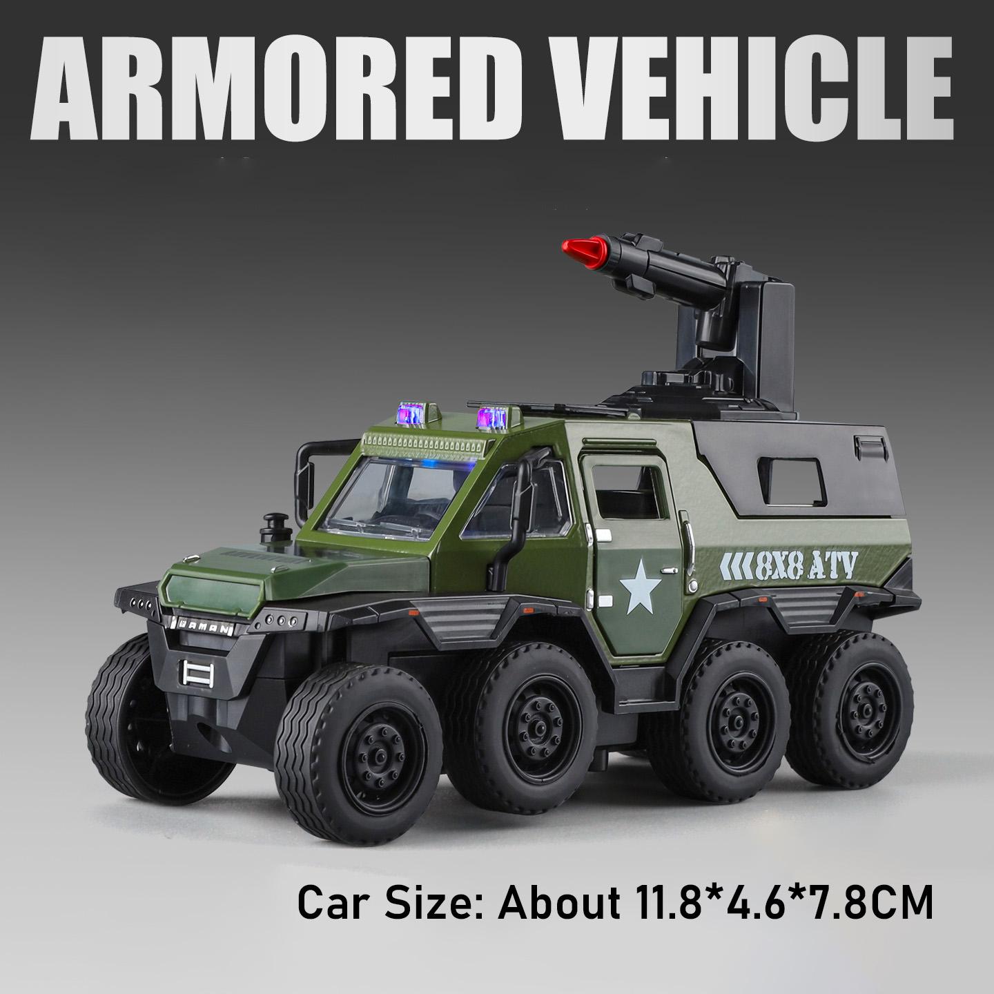 

Scale 1:36 Conqueror Model Car Toy Doors Opened Sound Light Models Pull Back Missile Launch Vehicle for Children Festival Gifts