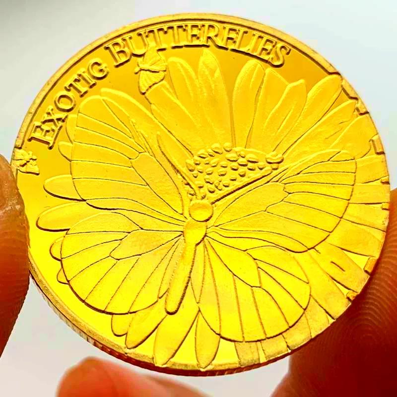 Zahnfee Vergoldete Kinder Schmetterling Goldmünze Gedenkmedaille Zähneknirschen Aufmuntermünze 30mm Mond Baby Gedenkmünze