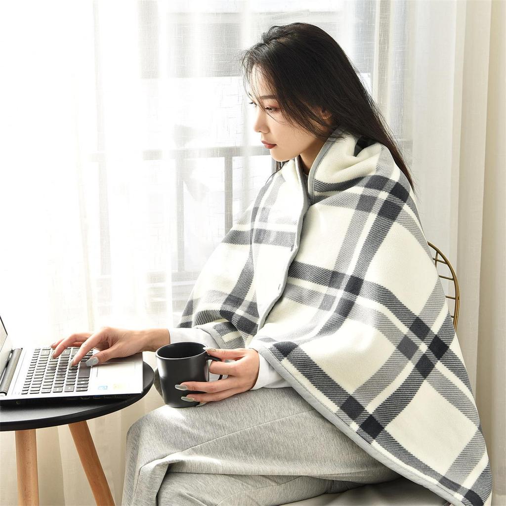 "Class A Soft Flannel Office Shawl Blanket - Thick, Cozy, Multifunctional for Autumn & Winter"