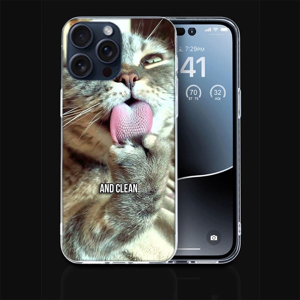 Pet Cat Funny Memes Clear Phone Case For Iphone 17 Air 16 Pro Max 15 Pro 14 Plus 17E 16E 11 13 12 Mini Cover Cases Fundas Cell T