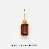 New Titanium Steel 12 Birthstone Pendant DIY Accessories Necklace Square Colored Zircon Pendant Color Preservation