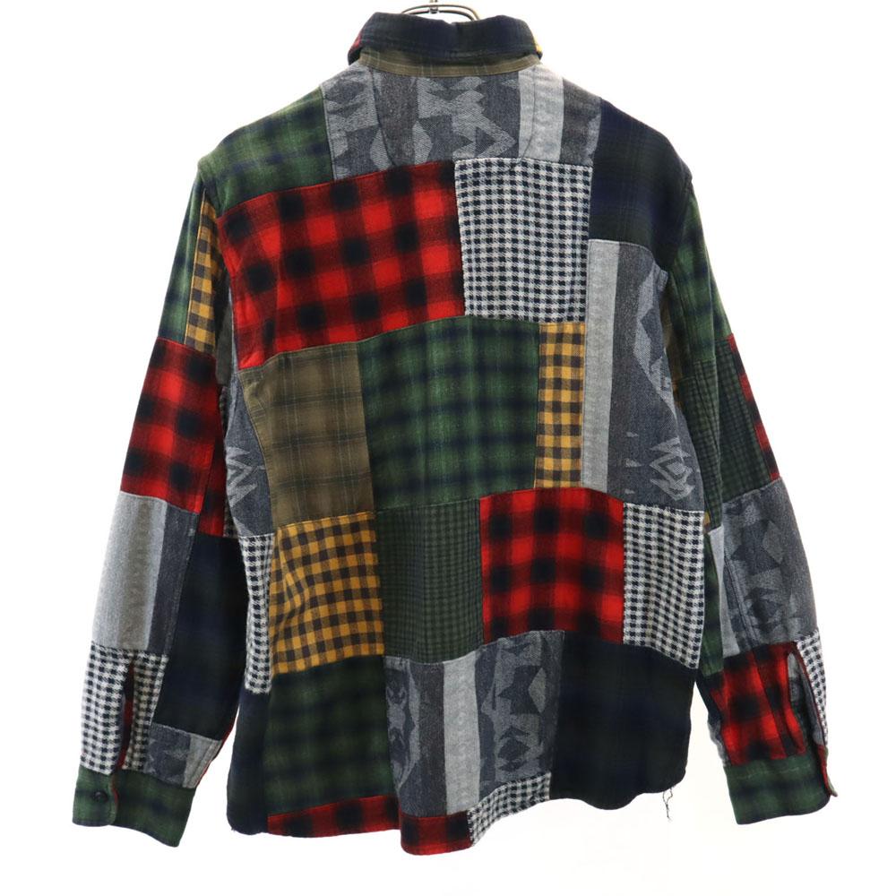 unused RRL Check Pattern Long sleeve patchwork Flannel shirt Women Used