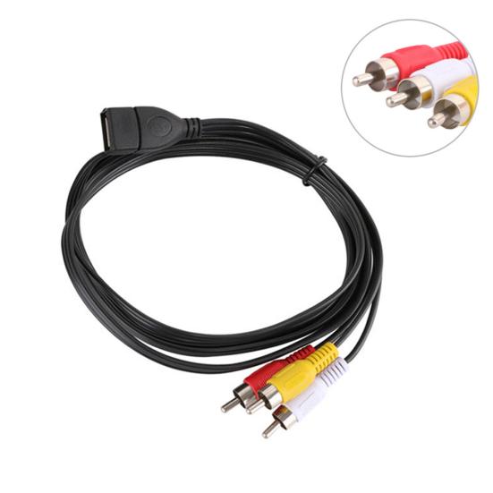 DOONJIEY USB 2.0 A Female To 3 RCA Male Audio Video AV Adapter Cable for PC TV