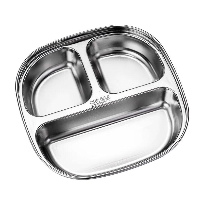 Kids' Stainless Steel Divided Dinner Plate Set