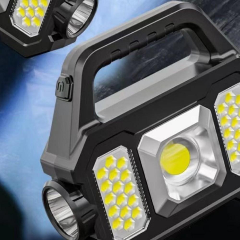 Waterproof Solar Searchlight Zoomable Handheld  Flashlight Portable Camping Work Light  Outdoor