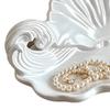 Aromatherapy Storage Tray 3D Printed Shell Wave Jewelry Tray, Pearlized White Organizer Dish, Elegant Ring Exquisite Desktop Ornament Trinket