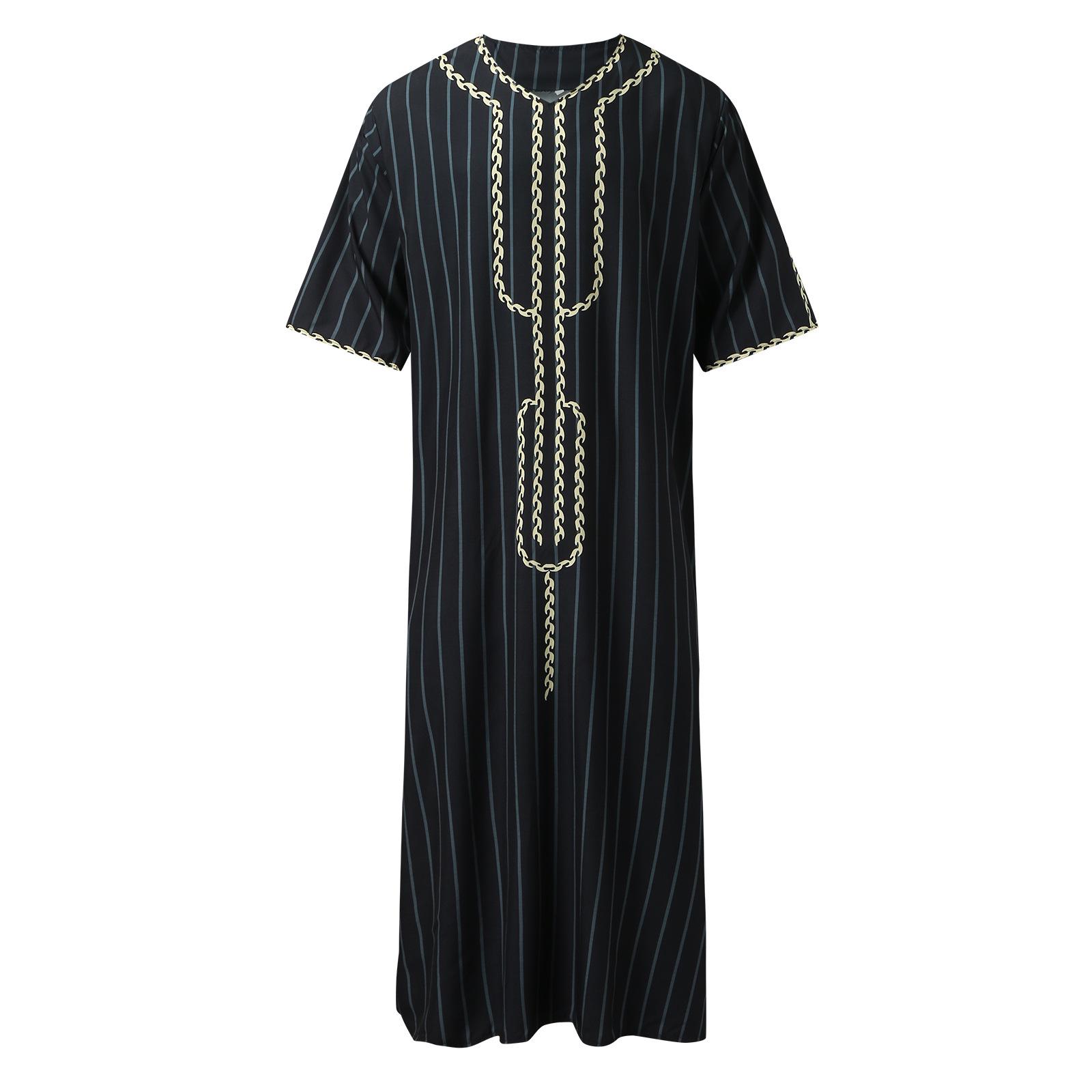 

2026 Ethnic Loose V-Neck Mid-Sleeve Men s Jumpsuit L чёрный
