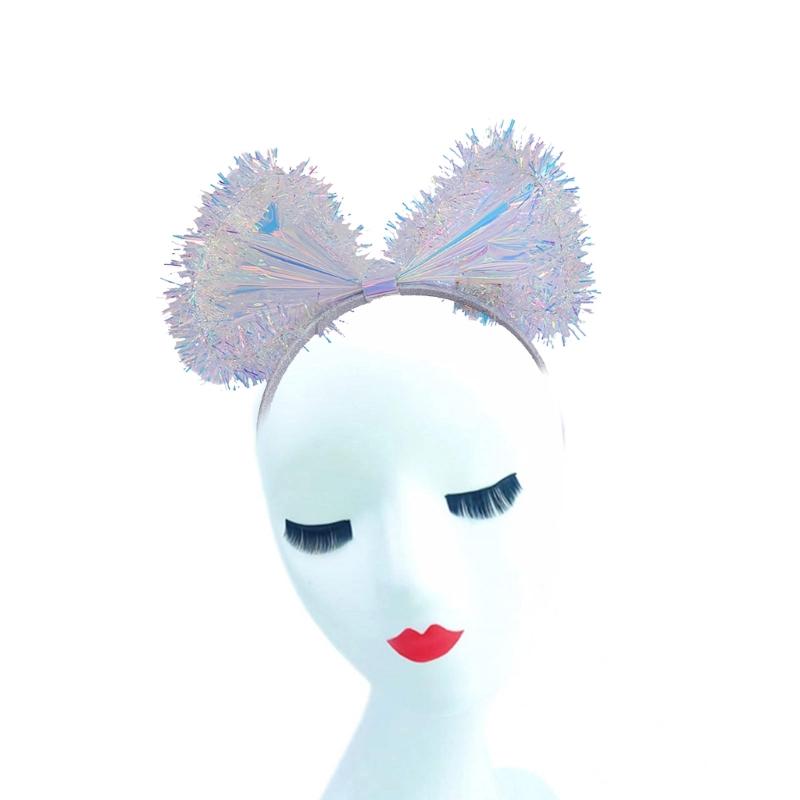 Glitter Colorful Film Bowknot Headband for Adult Teen Celebration Party Headwear