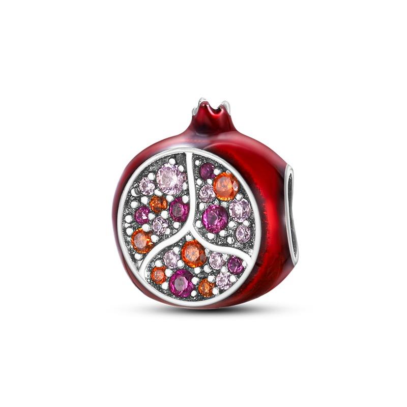 S925 Silver Flower Beaded Pendant Charm Jewelry Accessories for Bracelet Necklace DIY Craft Supplies