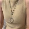 Fashion Magnifying Glass Necklace Alloy Glass Adjustable Chain Necklace Multifunctional Unique Accessory for Daily Wear