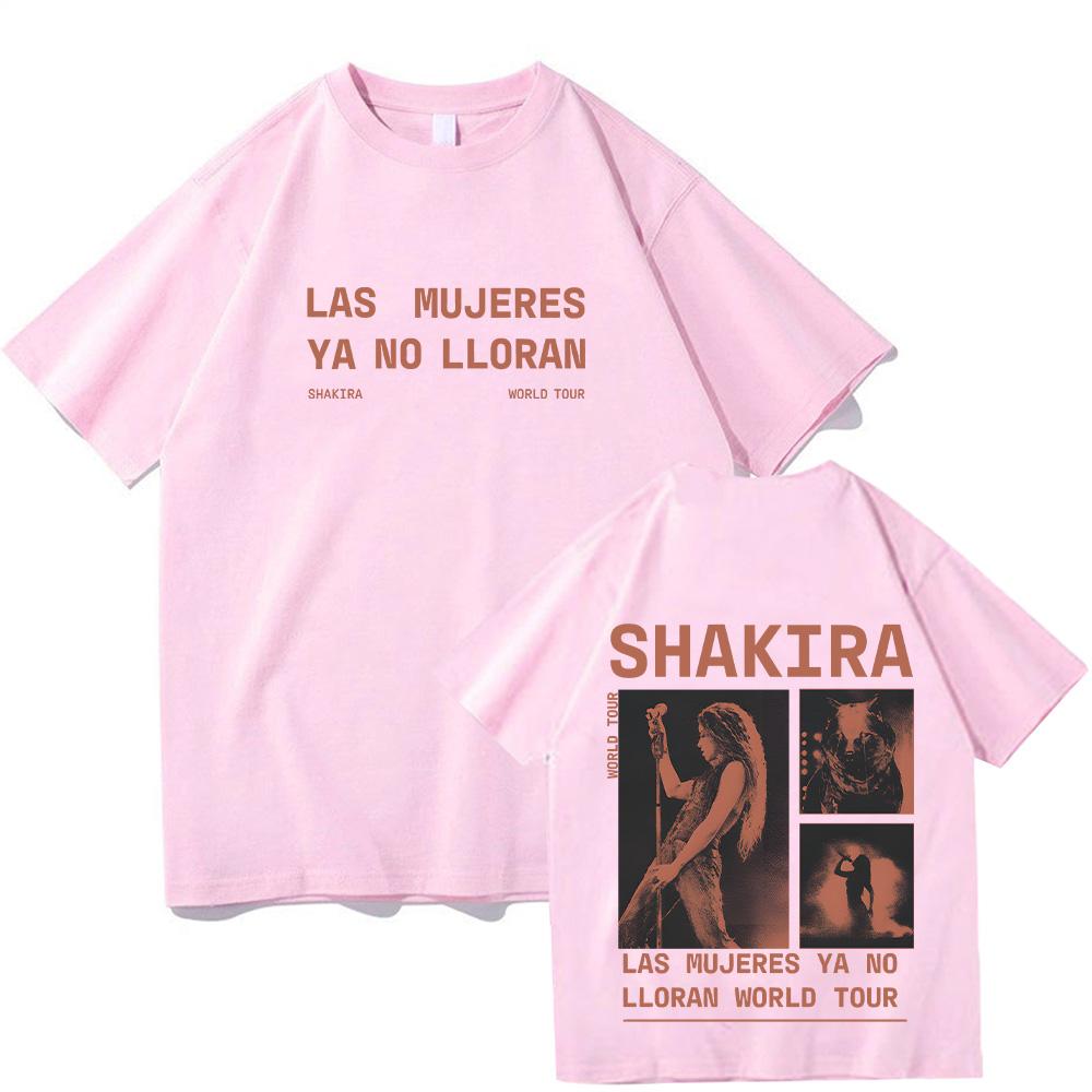 Shakira LMYNL World Tour Grid Tee Summer Men Women Fashion Oversized Short Sleeve T Shirt O-Neck Cotton Top Vintage Y2K Clothing