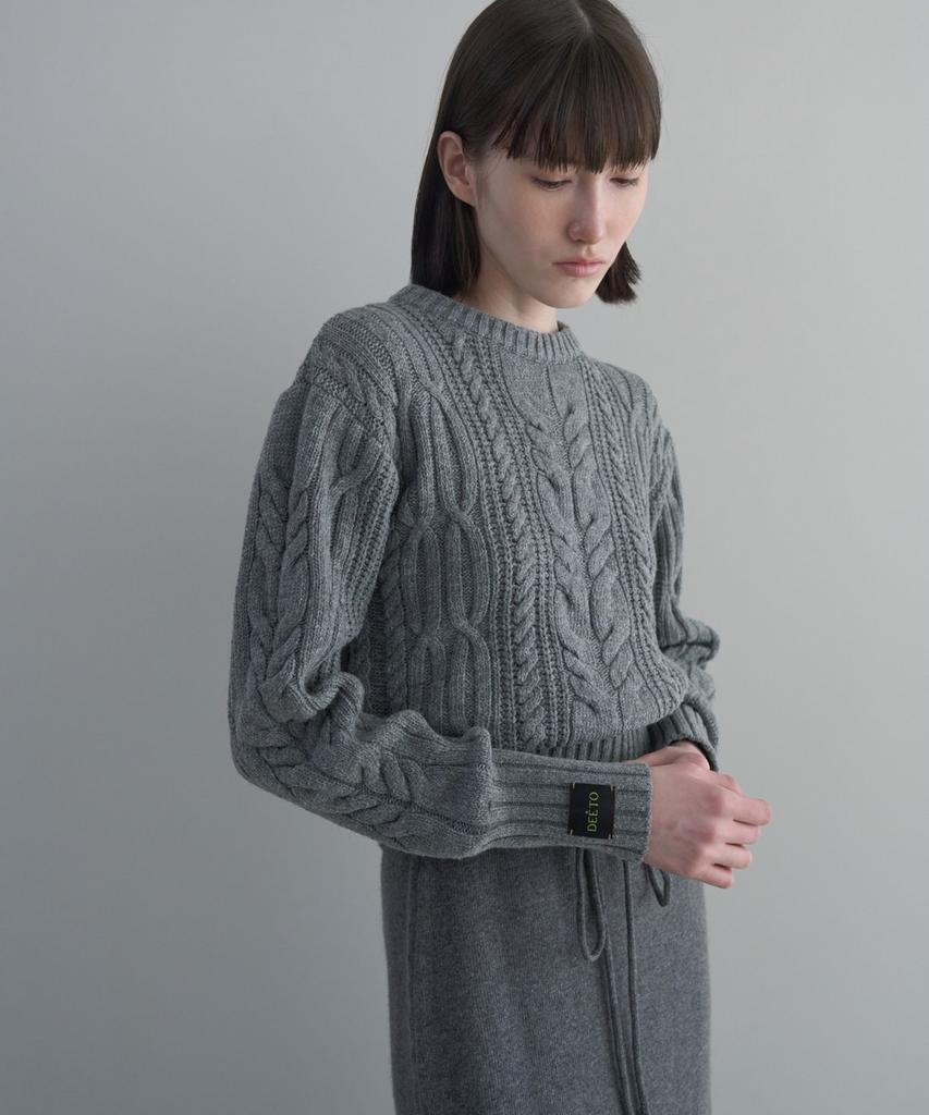 Dito Low Gauge Cable Pullover [Grey]