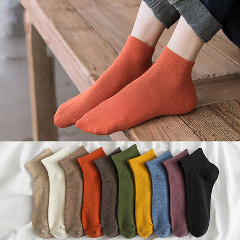 Shala Basic Minimal Medium Fashion Socks (10 colors) Brick