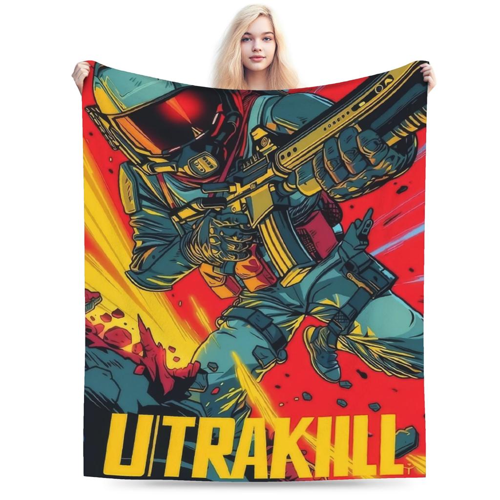 Ultrakill Gabriel Game Fans Lover Gaming Throw Blanket for Couch Fuzzy Soft Plush Blanket Multi-size Bedspread for All Seasons