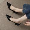 Fashion Spring and Summer New Minimalist Shallow Mouth Slim Heel Single Shoes Female Pointed High Heels Small Leather Shoes