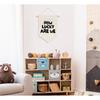 How Lucky Are We Banner Pennant Wall Art Decor Hanging for Kids Boys Room Nursery Playroom Decor, Cute Play Room Decorations, 15x11in