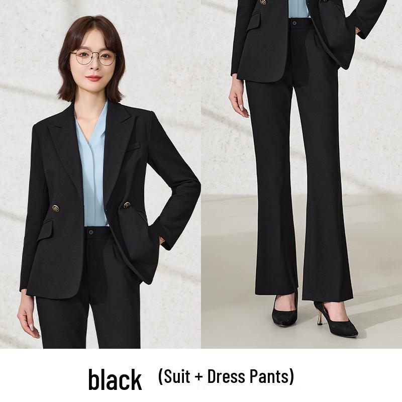 2025 Women's Autumn/Winter Flared Pants Suit Set - Formal/Casual Workwear