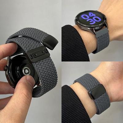 20mm 22mm Universal Nylon Watch Band - Nylon Magnetic Buckle Elastic Woven Smart Watch Replacement Band for HUAWEI Watch Samsung Galaxy Watch Amazfit