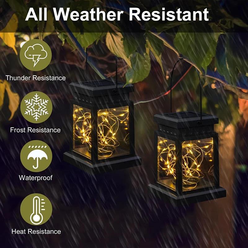 Solar Garden Lantern, Waterproof Outdoor Table Lamp, LED Decorative Hanging Lights For Patio, Yard, Landscape