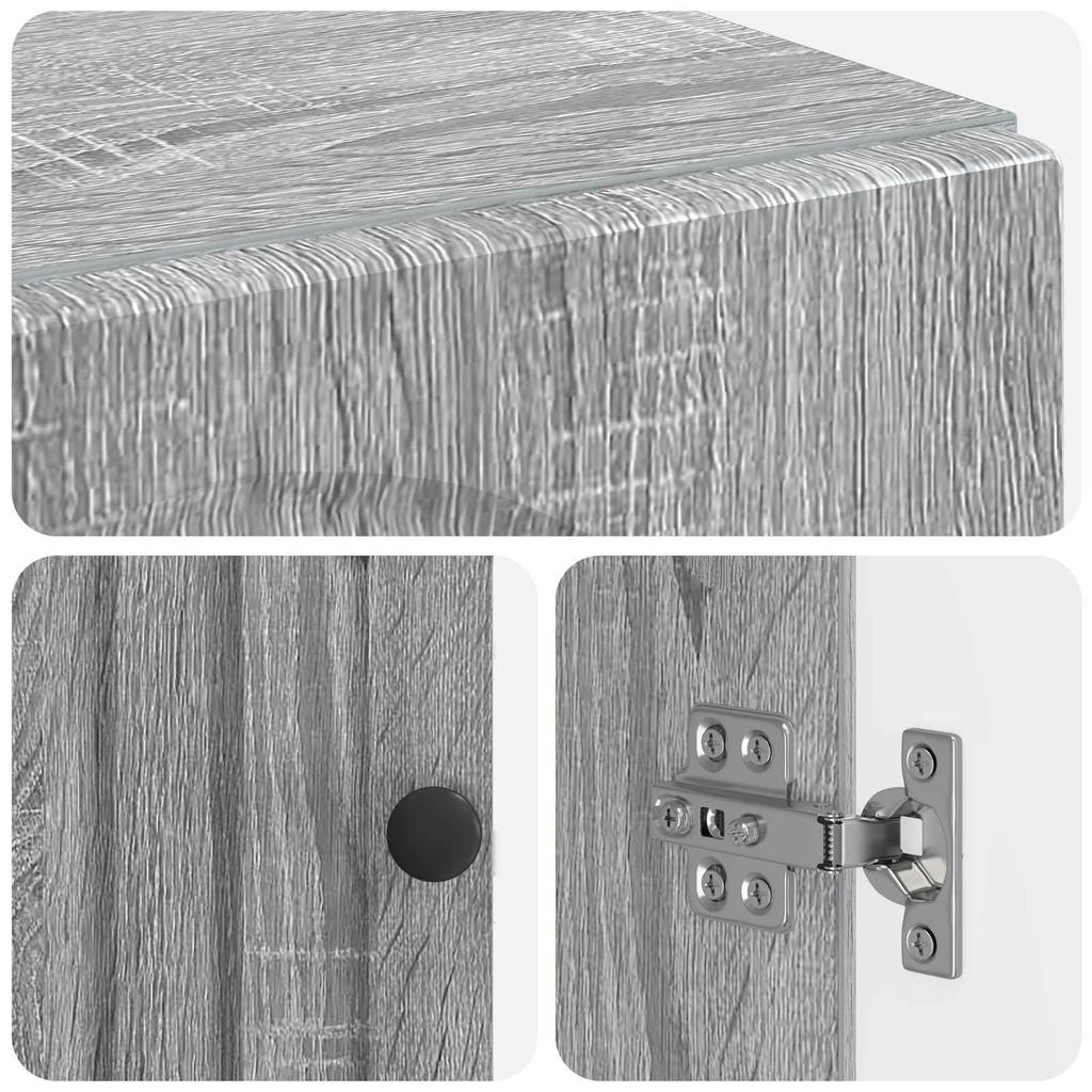 Bathroom Storage Cabinet ALKMAAR Sonoma Grey