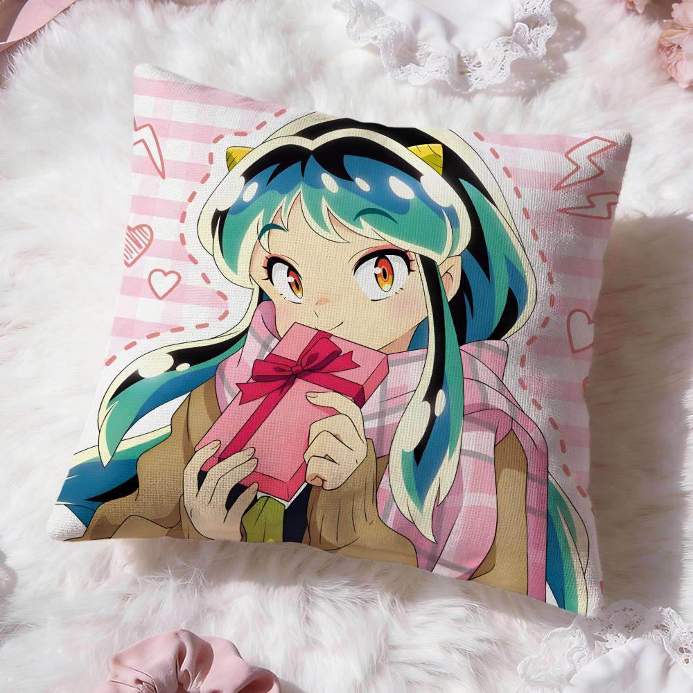 Cuscino Carino Anime U-Urusei Yatsura Copricuscino Comfort Premium Reversibile Copricuscino - Design Due in Uno per Qualsiasi Stanza e Interno Auto