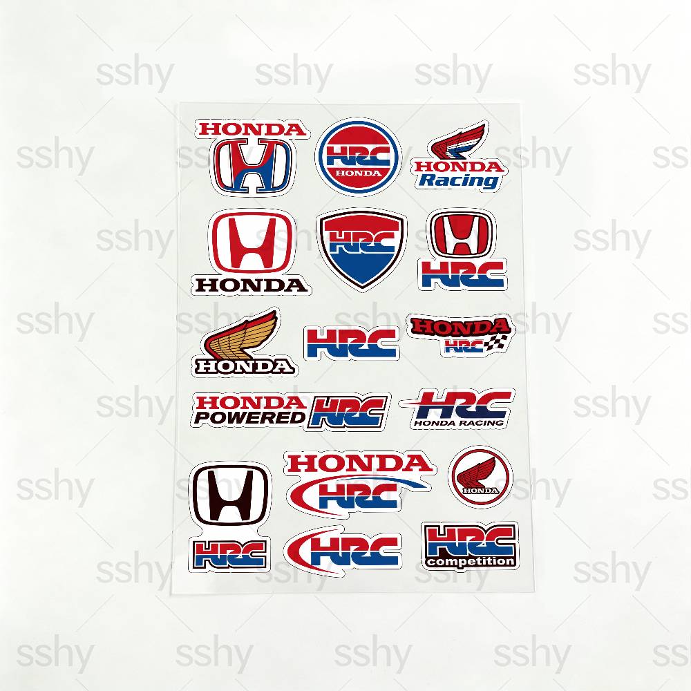WYEY7 ДЛЯ HONDA HRC H WING Мотоциклетные Светоотражающие Наклейки Водонепроницаемые Наклейки для Шлема Скутера Топливного Бака Ящика для Инструментов Гонки 20x30cm