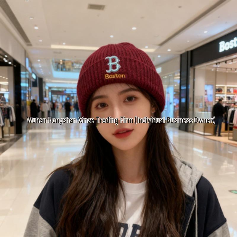 Koreanische MLB Wolle Unisex Strickmütze - NY Logo Stickerei, Warm für Herbst & Winter, Stil M0726