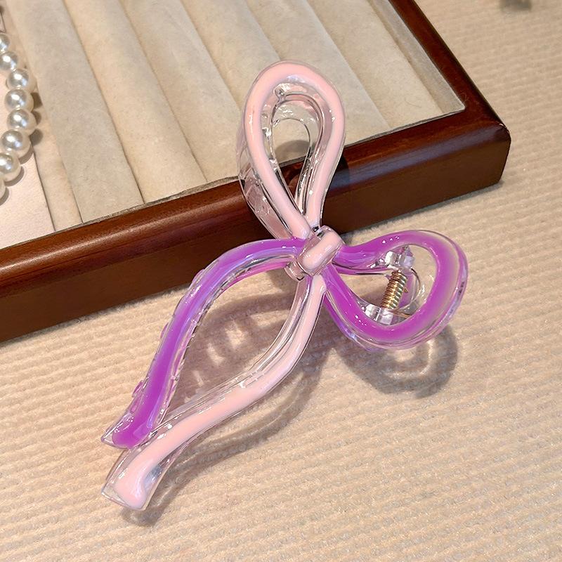 

New Ribbon Bow Hair Claw Clips Women Shark Jelly Clear Hairclip Girl Hairpin Crab Barrette Clamp Hair Accessories 1