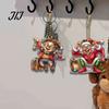 Humorous Bag Accessory for Gifts 12Pcs Funny Old Women Christmas Tree Ornaments, 2D Flat Acrylic Cartoon Grandma Cute Charms DIY Crafts Hanging