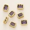 46Pcs 18K Gold Color Plated Brass Ellipse Cuboid Heart Beads With Zircon  For Diy Bracelet Necklace Jewelry Making Accessories