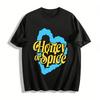 American Retro Honey or Spice Heart Cloud Print Casual T-Shirt Unisex Loose Crewneck Top Pure Cotton T-shirt