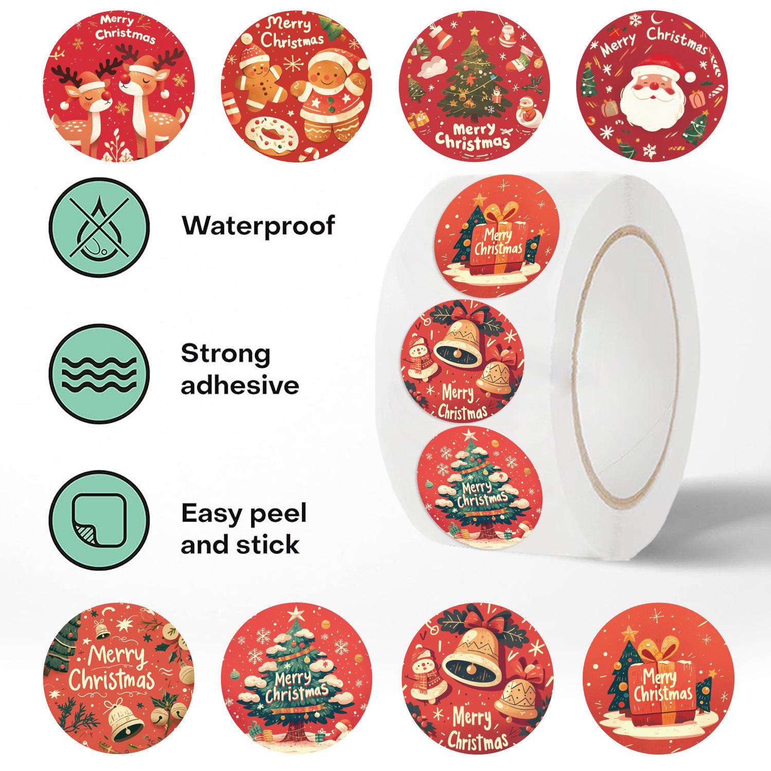 

500 штук/рулон Рулонная наклейка Горячая распродажа Лента Рождественский Материал для оформления блокнота Наклейка для запечатывания конверта