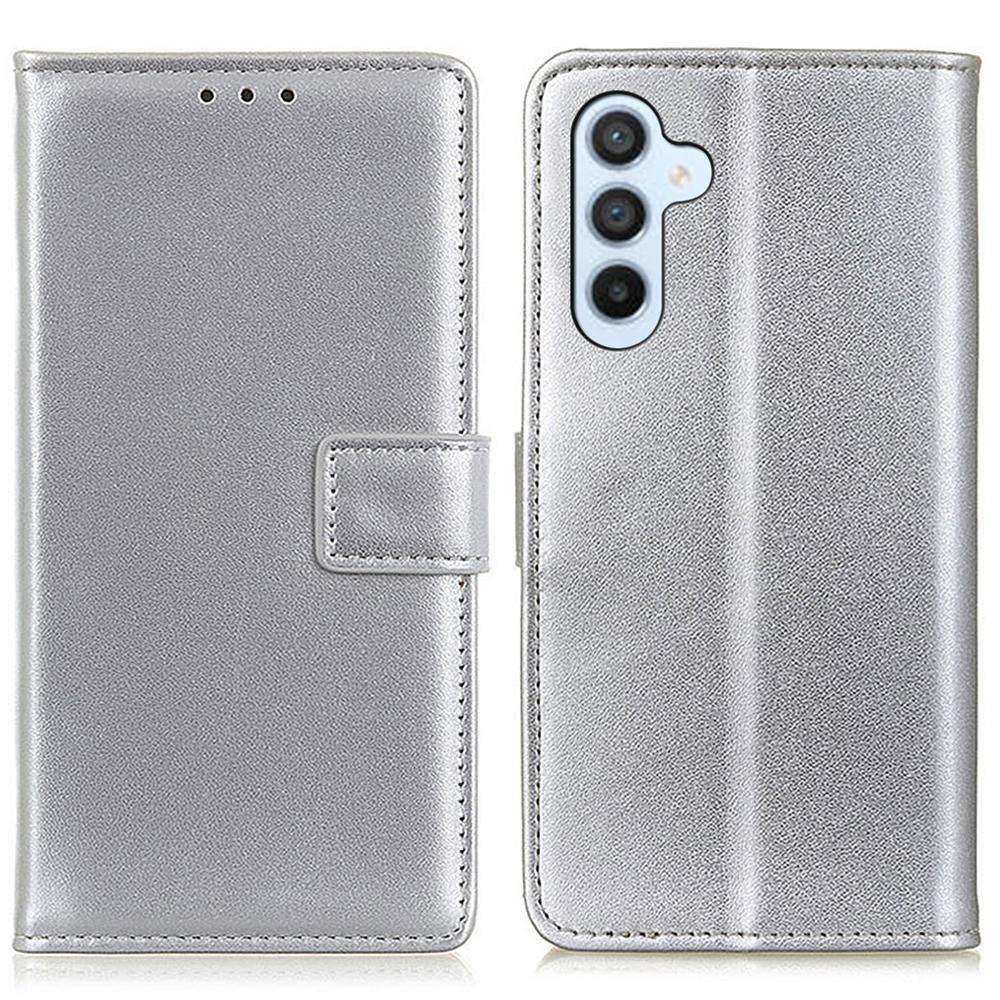

For Samsung Galaxy A36 5G Case Card Slots PU Leather Flip Stand Phone Cover Silver