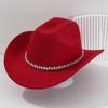 New light luxury top hat British cowboy hat Rhinestone gemstone accessories hat strap hat Panama hat