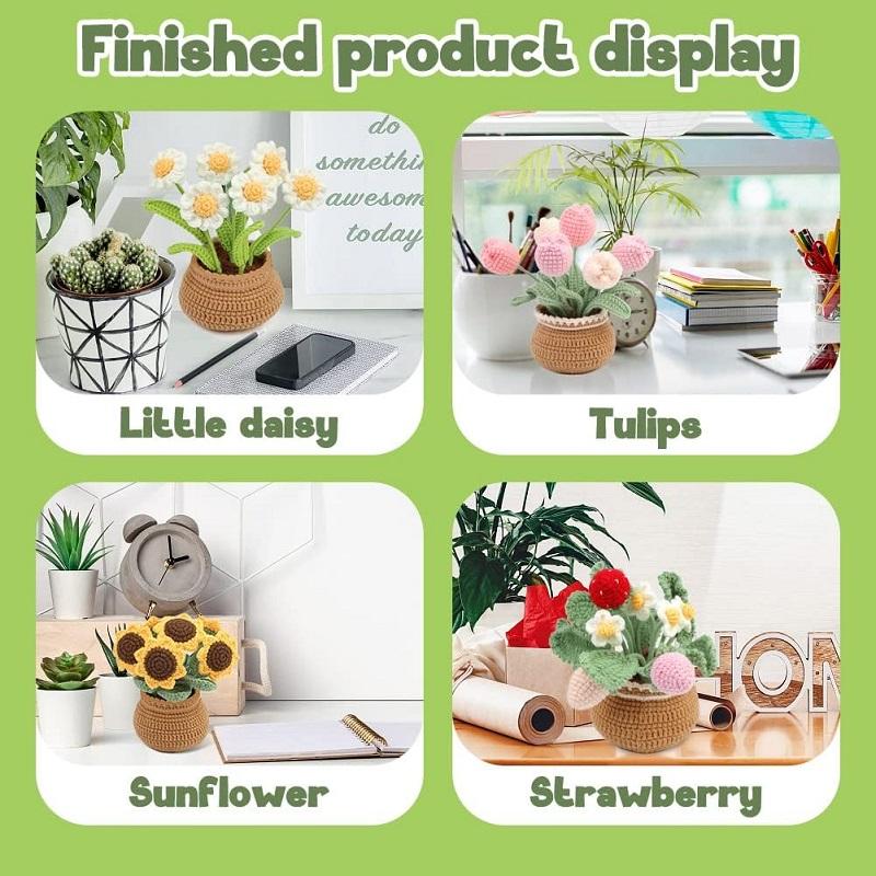 Flower Crochet Kit for Beginners Crochet Starter Kit for Complete Beginners Adults Crocheting Knitting Kit with Tutorials