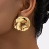 Gold Exquisite And Silver Plated Alloy Geometric Earrings Trendy Style Spring