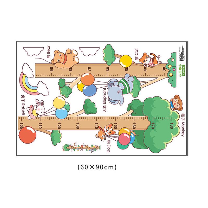 Cartoon Animals Height Measure Wall Sticker Dinosaur Panda Wall Sticker For Kids Room Nursery Child Growth Ruler Growth Chart