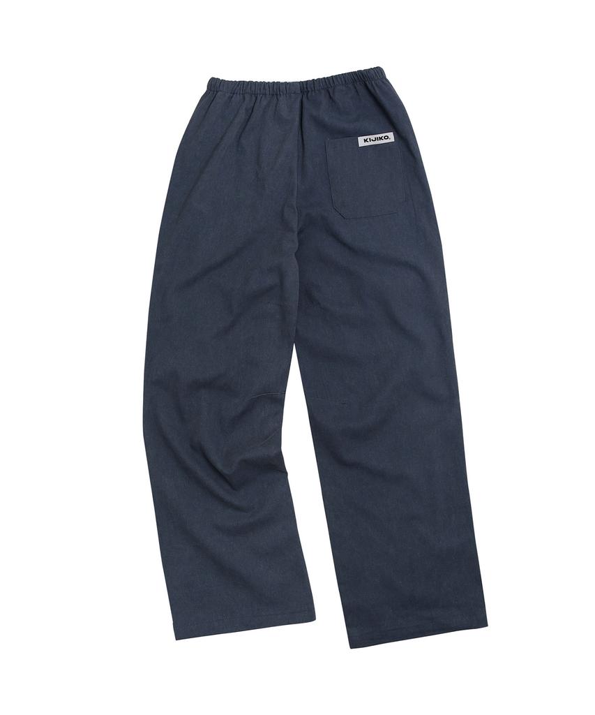 KIJIKO Ke613. Move Pigment Wide Pants Navy