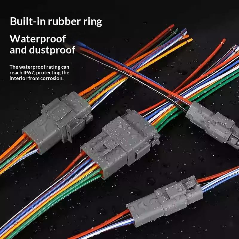 1 Pcs Dt Connector With 15Cm Wiring Harness Dt06-2S/Dt04-2P 2P 3P 4P 6P 8P 12P Waterproof Electrical Connector