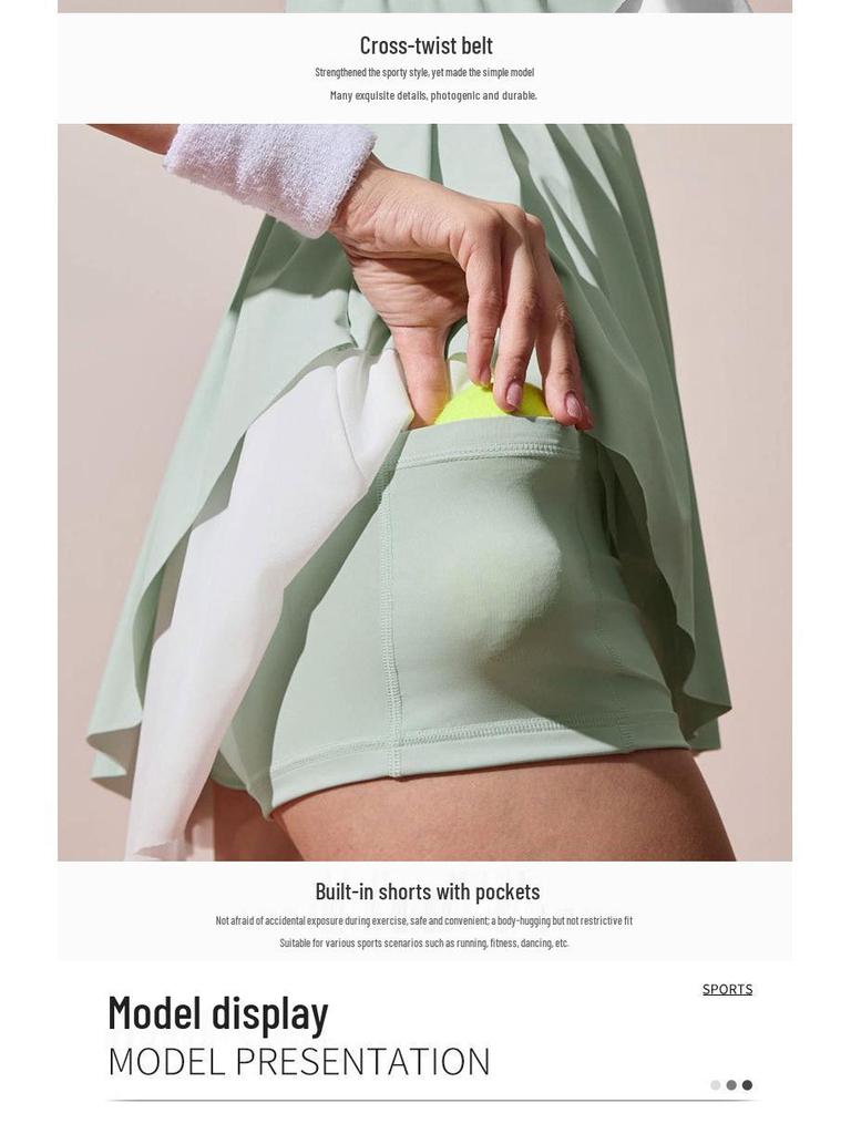 Jupe de tennis anti-exposition pour femme: Sexy, Élégant, avec Poches & Doublure Intérieure pour le Yoga & le Fitness