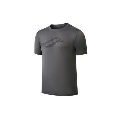 Logo Print Rundhals Kurzarm T-Shirt Herren T-Shirts Mittelgrau SC2239025-1