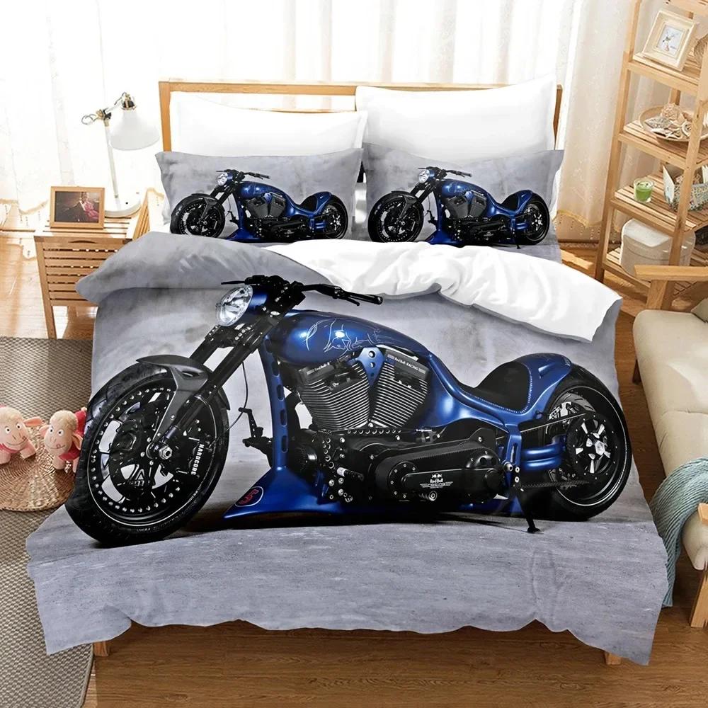 Luxury New 3D Print Motorcycle  Bedding Sets Duvet Cover Set With Pillowcase Twin Full Queen King Bedclothes Bed Linen