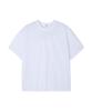 NOISE Shoulder Low-Cut Crop Short Sleeve Tee - White