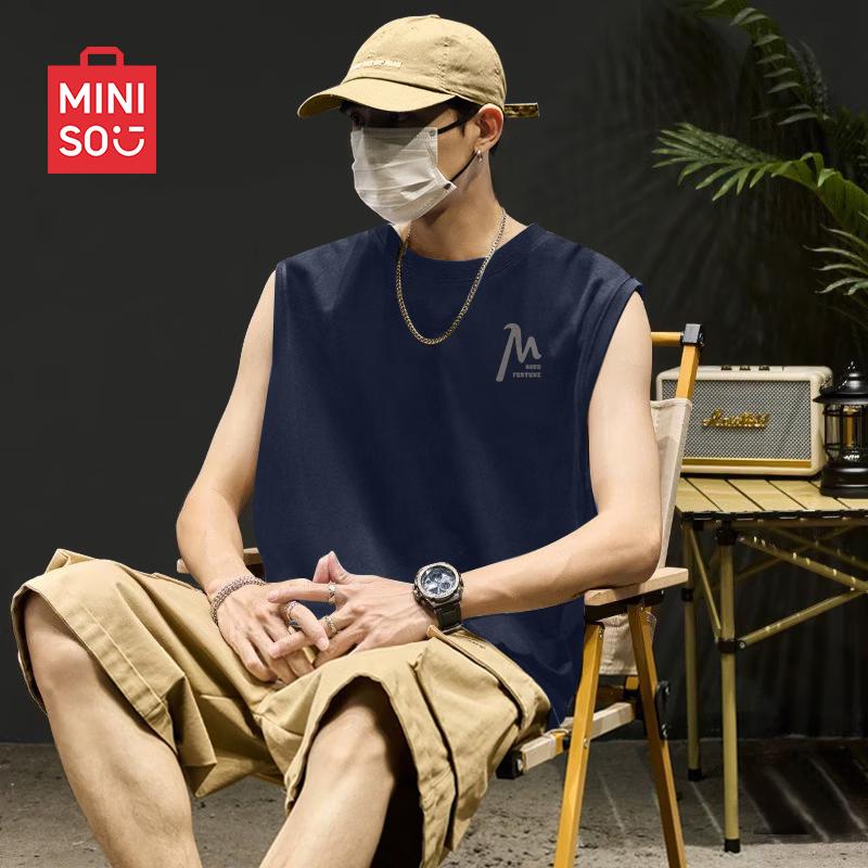 MINISO Men's American Retro Sleeveless T-Shirt
