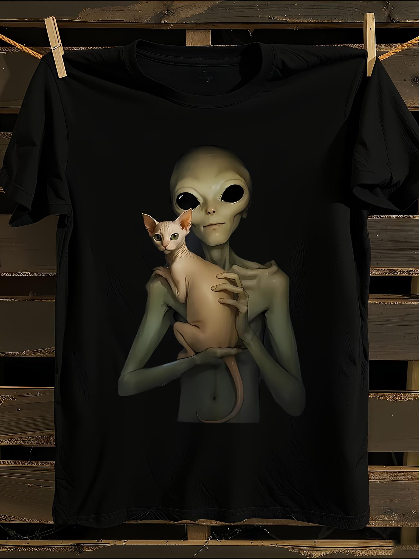 Heavyweight Alien Sphynx Cat Anime Tshirt Anime Tshirt XXXL
