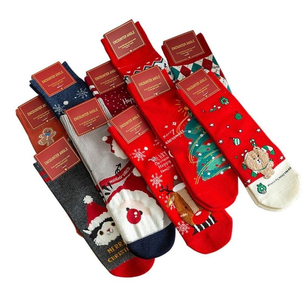Cartoon Coral Fleece Socks Santa Claus Bed Socks New Sleep Stockings  Autumn and Winter