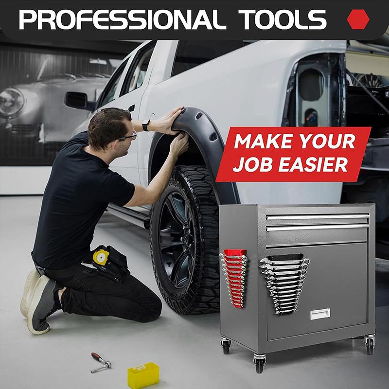 2PCS Magnetic Wrench Organizer, Magnetic Wrench Holder, Wrench Organizer For Tool Box, Wrench Rack Tool Organizer Easy To Use